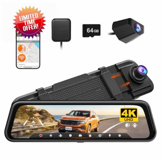 WOLFBOX M40 10'' Mirror Dash Cam