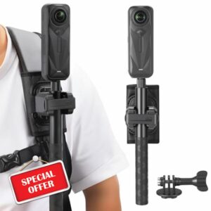 Selfie Stick Holster Backpack Clip Mount for insta360 X5 X4 Air for gopro Hero 13 12 MAX 2 Strap for DJI Osmo 360 Action 6 5 Pocket 3 Accessories