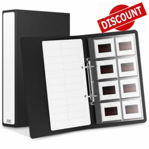 JJC Archival 35mm Film Slide Mounts Album Protector Storage Box to Holder 96 Pcs 35mm Slide
