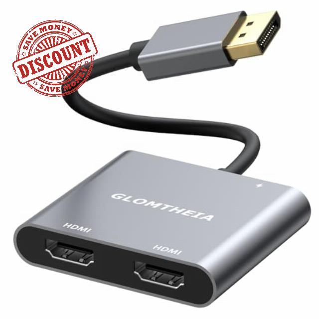4K 60Hz Dual DisplayPort to HDMI Adapter