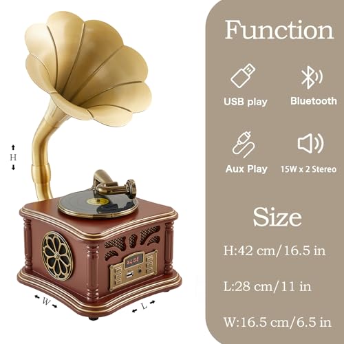Decorative Phonograph with Bluetooth/USB