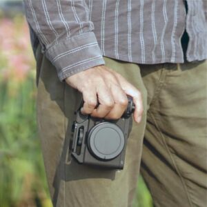 Aluminum Alloy Side Handle with Arca-Swiss Plate and Quick-Release Battery Door for Video