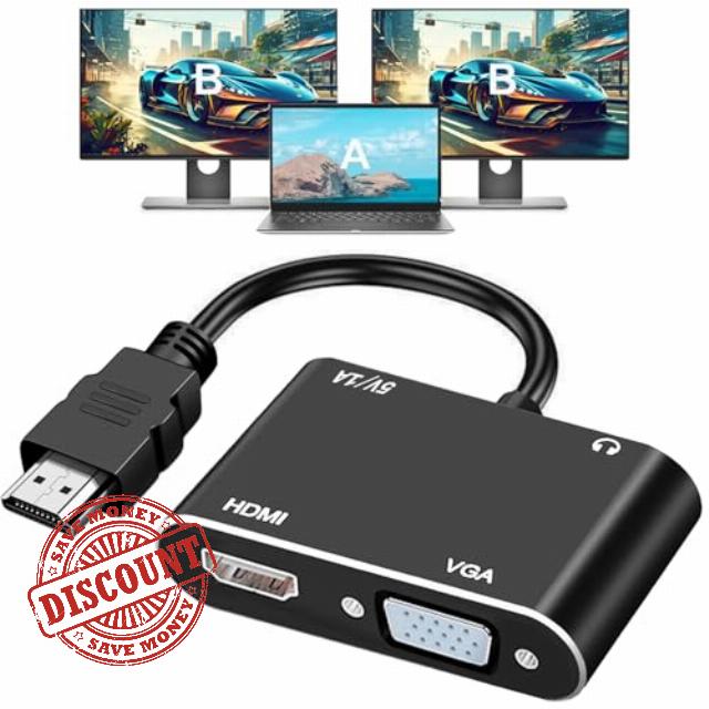 HDMI to VGA+HDMI Adapter for Dual Monitor