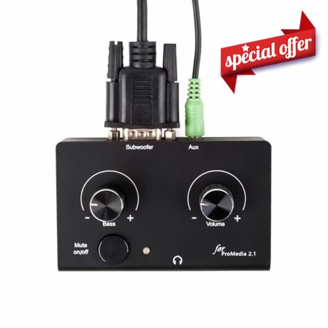 Replacement Control Pod Compatible for Klipsch ProMedia 2.1 (Original) Speakers - Standalone Wired Remote with Mute Button (6-Pin DIN Plug(Round Shaped))