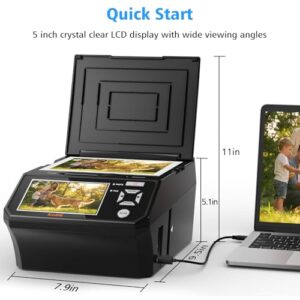 4-in-1 Film Negative Scanner with 5“ LCD Screen