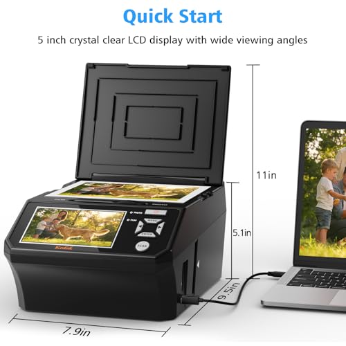 4-in-1 Film Negative Scanner with 5“ LCD Screen