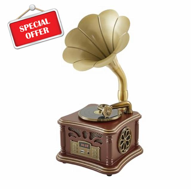 Retro Vintage Gramophone Record Player