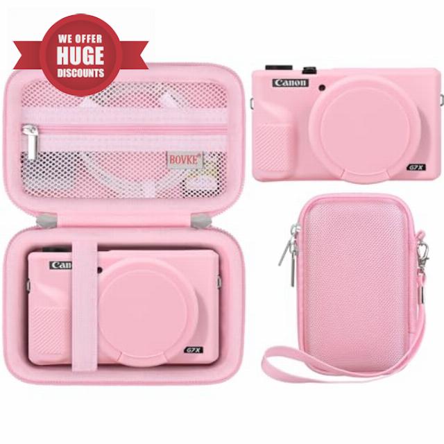 BOVKE Hard Case + Silicone Cover for Canon Powershot G7 X Mark III Digital Camera