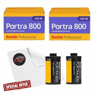 35mm Film Bundle includes Kodak Portra 800 36 EXP x2 Boxes and Clikoze Lens Cloth