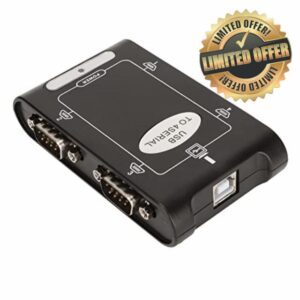 RS232 USB to Serial Adapter 4 Port COM Compact USB to RS232 Hub for XP Vista