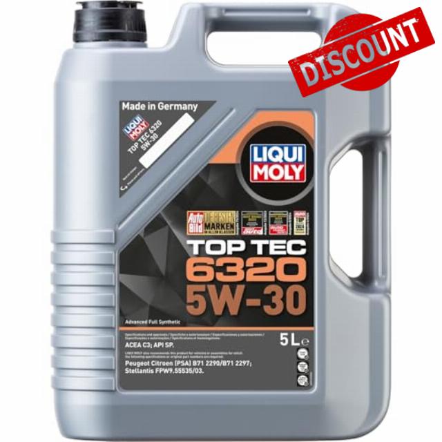 Liqui Moly Top Tec 6320 5W-30 | 5 L | Premium low-ash low-friction engine oil | SKU: 23167
