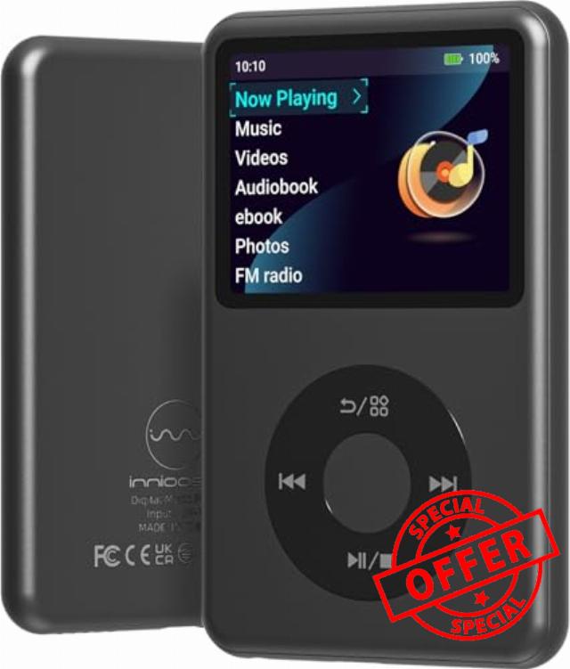 64Gb Mp3 Player with Bluetooth Y1 Portable Music Digital Players Supports Playlist Audiobook Video Nice Gadget for Kids Black
