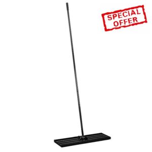 KCT 75.5x24.5cm Garden Lawn Levelling Rake Grass Smoothing Flattening Lute Gardening Tool 195cm Handle