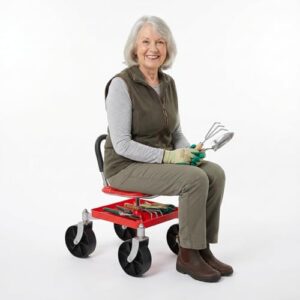 Height Adjustable Rolling Garden Cart