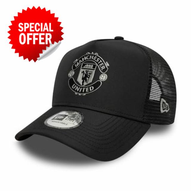 New Era Manchester United Black Reflective Trucker Ha