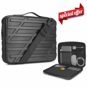 NIDOO 13 14 Inch Hard Shell Laptop Sleeve Shockproof Shoulder Bag Protective Carrying Case for 14" MacBook Pro/ 13.6" 13" MacBook Air/Surface Laptop 7/ ThinkPad X13 L13 E14 T14s/ Yoga 7 9i/ XPS 13 14