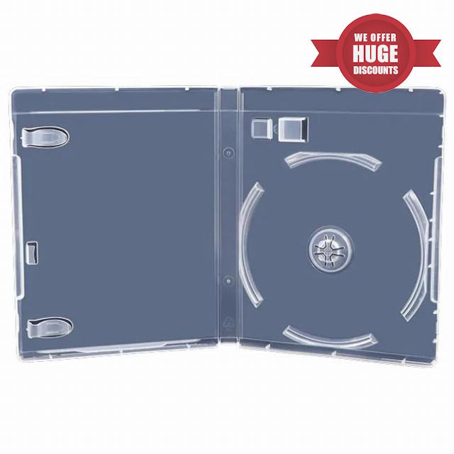 RIVER Premium Clear USB & DVD Case 14 mm – Transparent DVD-Style Media Holder for USB Stick and DVD Disc