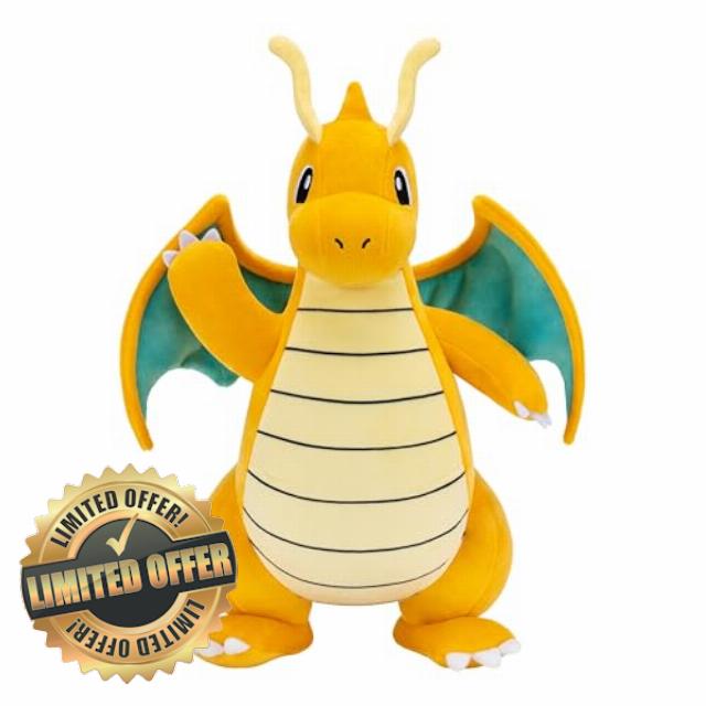 Pokémon Dragonite Plush - 12-Inch Soft Plush with Authentic Details