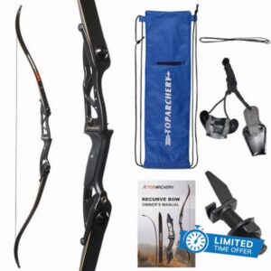 56" Takedown Recurve Bow 30-50lbs Right Handed | Aluminum Alloy Riser Fiberglass-Maple Limbs | Hunting Target Practice Competition Archery Bow