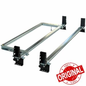 Roof Bars Compatible with Ford Transit Custom (2013-2023) Steel Roof Rack & Tie Hole Loadstops for L1 (SWB) & L2 (LWB) with Low Rooftop (2 Bars & Roller)