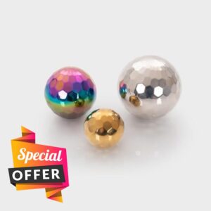 ickit sensory stainless steel balls – mirrored faceted balls with sound and movement for sensory exploration