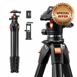 K&F CONCEPT 63"/162cm Travel Compact Tripod with Arca-Type Ball Head