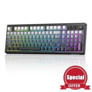 FREEWOLF K100 Membrane RGB Wireless Gaming Keyboard with Number Pad