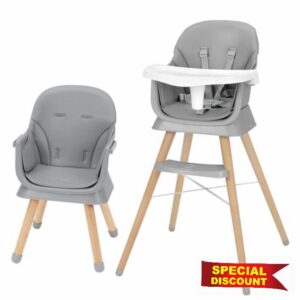 6-in-1 Baby High Chair with Wooden Legs