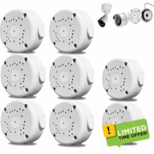 Pack of 8 Aluminium Alloy Camera Junction Box: Surveillance Camera Hemispherical Junction Box Camera Mounting Box Universal for Outdoor Bullet Dome Cameras