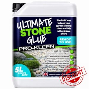 Pro-Kleen Ultimate Stone Glue 5L (Covers 80 ft2) - Stone Glue Binder Fixing Spray - For Gravel
