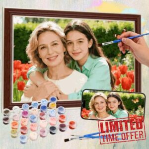 JONZIN Personalised Paint by Numbers-Photo Custom Paint by Numbers DIY Canvas Kits for Beginners