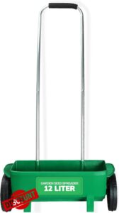 Lawn Spreader 12 Litre Rotary Seed & Grit Salt Spreader with Protective Roof