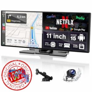 LAMTTO 11'' CarPlay Display with Google-play Download APPs & Gemini AI