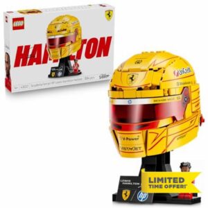 LEGO Editions Scuderia Ferrari HP Lewis Hamilton Helmet - F1 Merchandise - Display Model Kit w/Collectible Minifigure - Gift for 14+ Year Old Boys & Adult Motorsport Fans - 43022