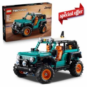 LEGO Technic Jeep Wrangler Rubicon SUV Car Toy - Off-Road Vehicle Model Kit w/ V6 Engine