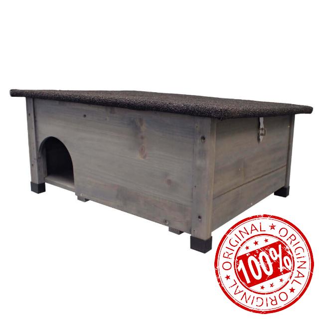Gardening Naturally Hedgehog House UK Outdoor Shelter With Two Chambers And Waterproof Roof For Garden Wildlife Nesting Resting And Hibernation (Grey)