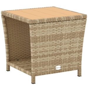 Square Outdoor Coffee Table with PS Wood Slat Top