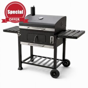 Charcoal Barbeque Grill Outdoor Smoker Barbecue Portable With Adjustable Height Pan