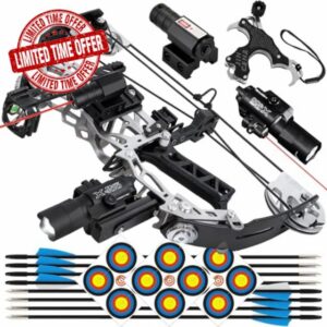 ZSHJGJR Archery Compound bow Set Bow and Arrow Set for Beginners Adult - 15-32 lbs Adjustable Mini Compound Bow - Complete Archery Package with Arrows & Targets Hunting - Right/Left Hand