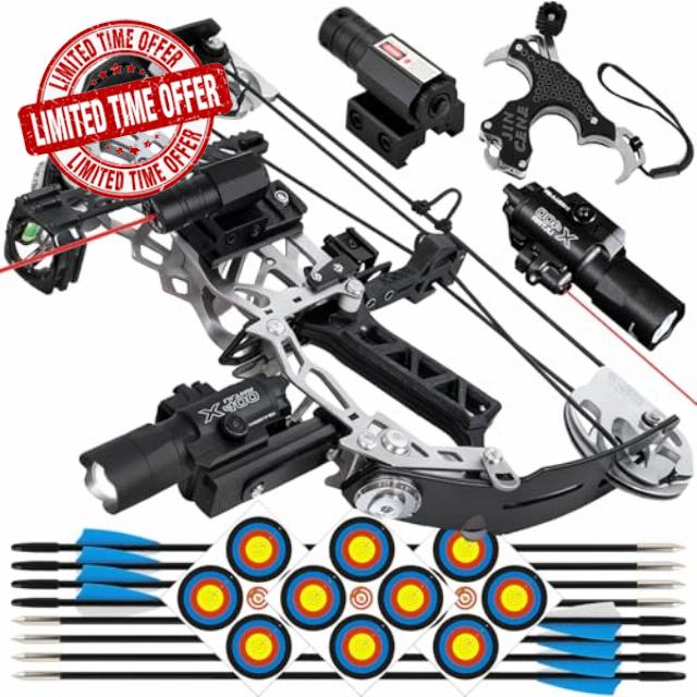 ZSHJGJR Archery Compound bow Set Bow and Arrow Set for Beginners Adult - 15-32 lbs Adjustable Mini Compound Bow - Complete Archery Package with Arrows & Targets Hunting - Right/Left Hand