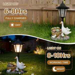 Duck Figurines Yard Art Sculptures for Patio Lawn Backyard Porch Ornaments Unique Mother's day Birthday Gifts for Women Mom (A)