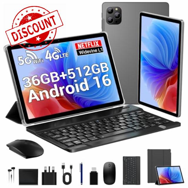 Android 16 Tablet 11 INCH 36GB+512GB ROM /2TB TF
