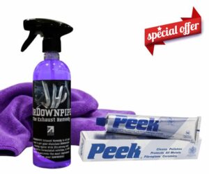 motorcycle exhaust downpipe cleaning kit with peek polish