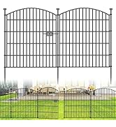 10 Panels Decorative Garden Fence - 81.3 cm (H) x 7.2 m (L) No Dig Dog Fence Outdoor for Yard, Ru...