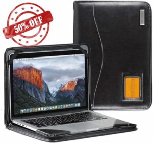 Contour Series - Black Heavy Duty Leather Protective Case - Compatible With Acer Chromebook Plus 516 | CB516-1H | 16" Laptop