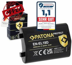 PATONA Protect EN-EL18D Battery 3500mAh / 37.8Wh / 10.8V with V1 Protective Case Compatible with Nikon Z9 D4 D4s D5 D6 D810 D850 Replacement Battery for EN-EL18 EN EL18 EL18D