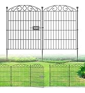 Garden Fence 12 Panel - 76.2cm H x 7.2 m L, No Dig Rustproof Metal Tall Animal Barrier for Dogs R...
