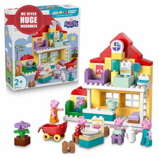 LEGO DUPLO Peppa Pig Family House - Educational Motor Skills Toy for Toddlers - Montessori Set w/ 5 Figures & Doll's House Accessories - Gift for 2+ Year Old Girls & Boys - 10467