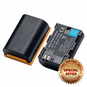 LP-E6/LP-E6NH/LP-E6N rechargeable battery 2650mAh (2 pieces) Compatible with Canon EOS 5D2/5D3/5D4/5DS/5DSR/6D/6D2/60D/60Da/7D Mark2/70D/80D/90D
