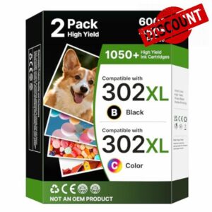 302XL Ink Cartridges Compatible for HP 302XL Black and Colour Ink Cartridges for HP Envy 4527 4520 4522 4523 4524 OfficeJet 5230 3835 4650 3831 DeskJet 3630 3636 3632 (Black and Tri-color
